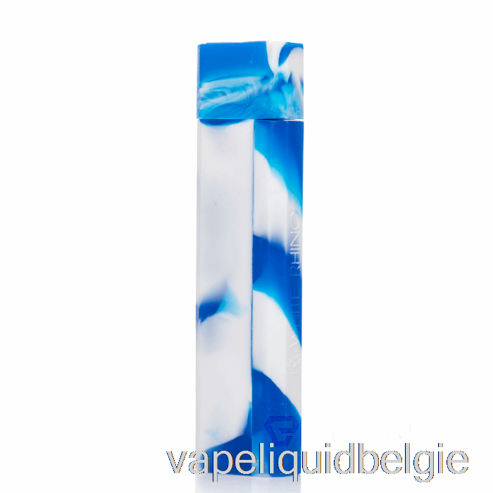 Vape België Witte Neushoorn Siliconen Deppen [pyrex] Blauw Wit